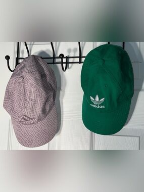 Lot of 2 Women’s Adidas Hats Adjustable Strap SnapBack Cotton Polyester Green